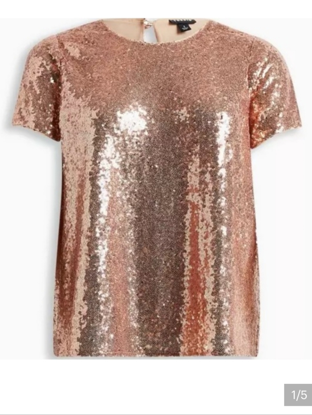 torrid Rose Gold Sequin Short Sleeve Tee